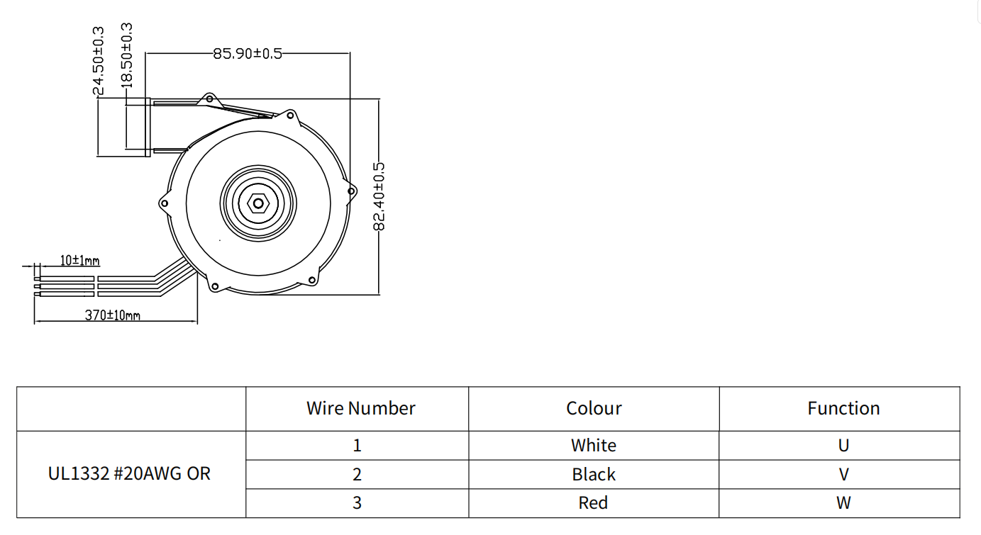 24V Air Blower BA8060H24B-E-Unintegrated Electrical Connection Diagram.png